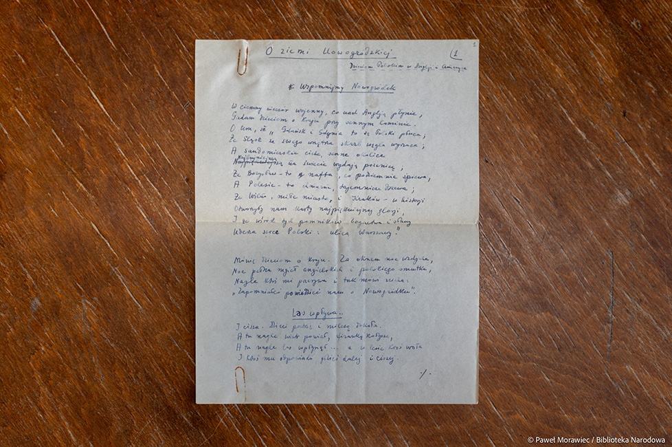 Rękopis wiersza Stanisława Balińskiego „O ziemi nowogródzkiej” w&nbsp;zbiorach Biblioteki Narodowej