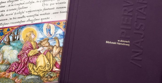 Powiększ obraz: Książka o najcenniejszych średniowiecznych rękopisach Biblioteki Narodowej. Pierwsze/Najstarsze